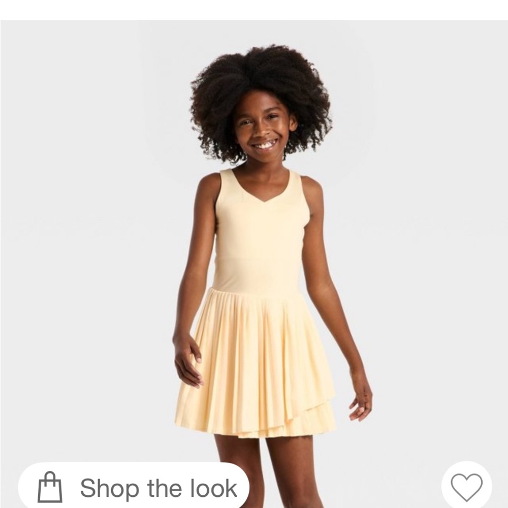 Girls' Pleated  Active Atlantic Dress      Yellow. S. (6-7)